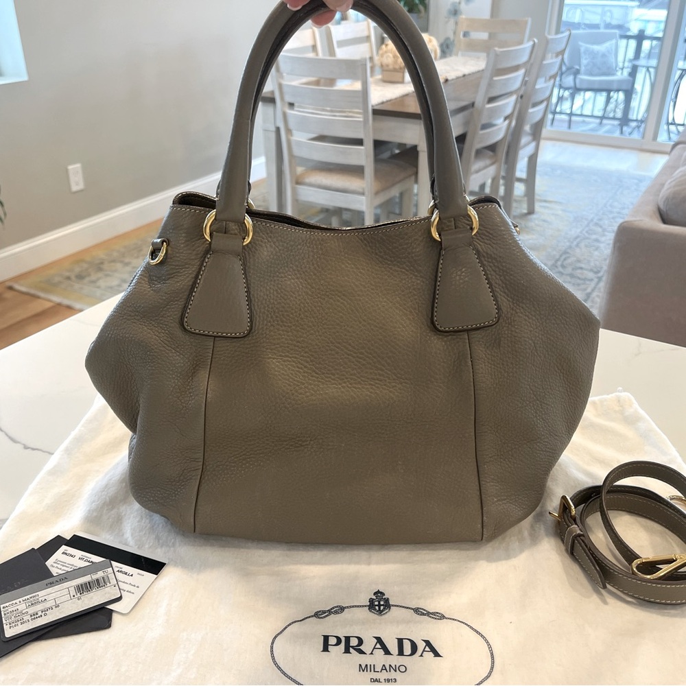 Prada - Vitello Daino Sacca 2 Manici in Argilla - Satchel / Crossbody / Tote Bag - Picture 4 of 16